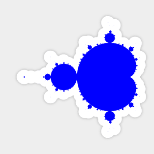 Solid Blue on White Mandelbrot Sticker